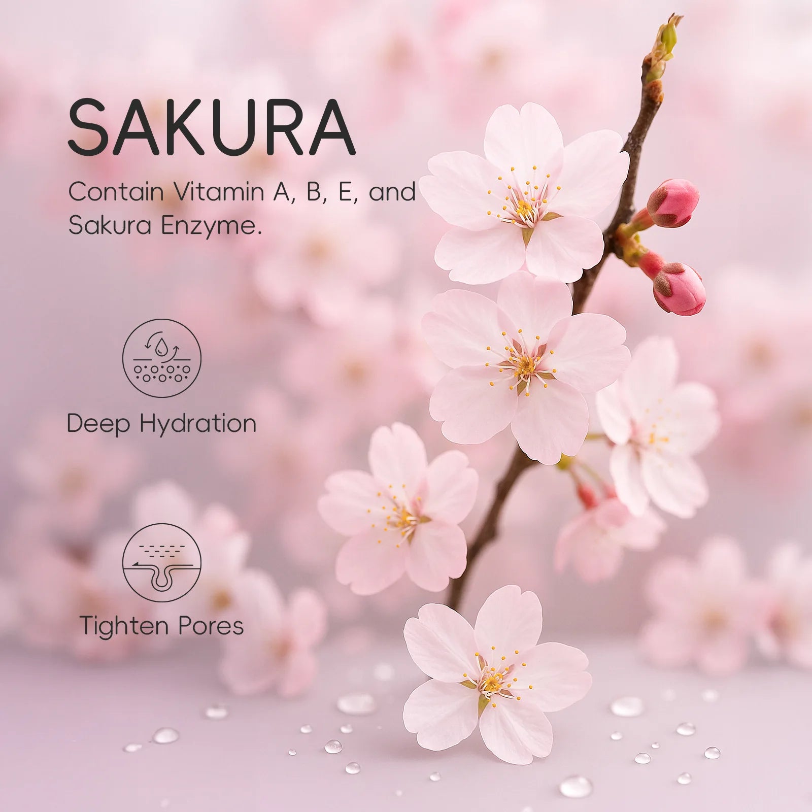 LAIKOU Sakura Anti- Wrinkle Eye Cream With Roller Ball Quick Drying Hydrating Hyaluronic Acid Refreshing Eye Serum 15ml