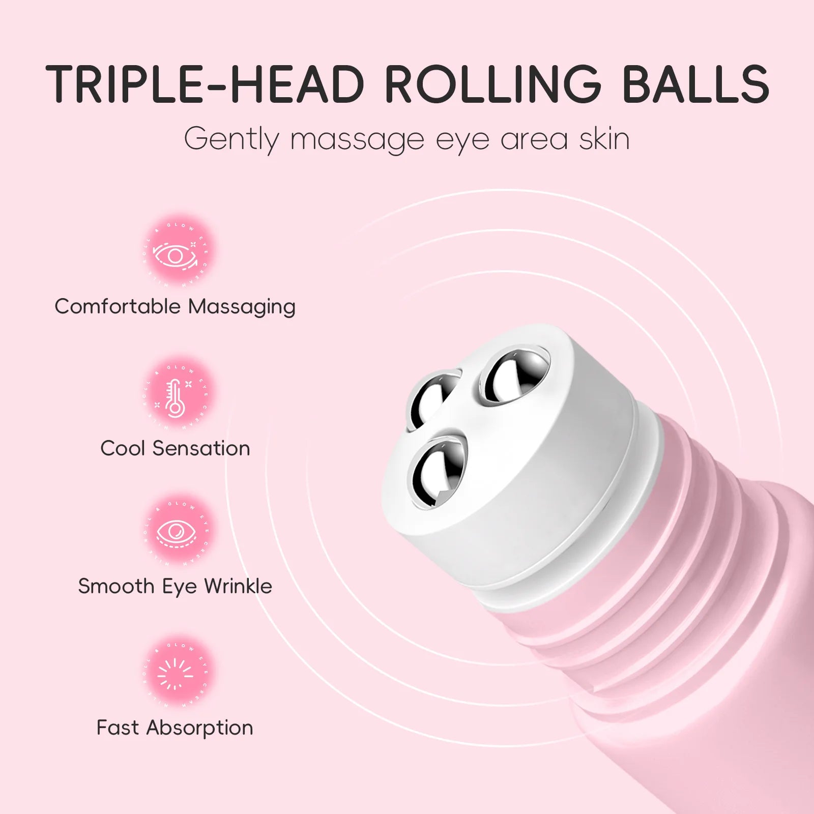 LAIKOU Sakura Anti- Wrinkle Eye Cream With Roller Ball Quick Drying Hydrating Hyaluronic Acid Refreshing Eye Serum 15ml